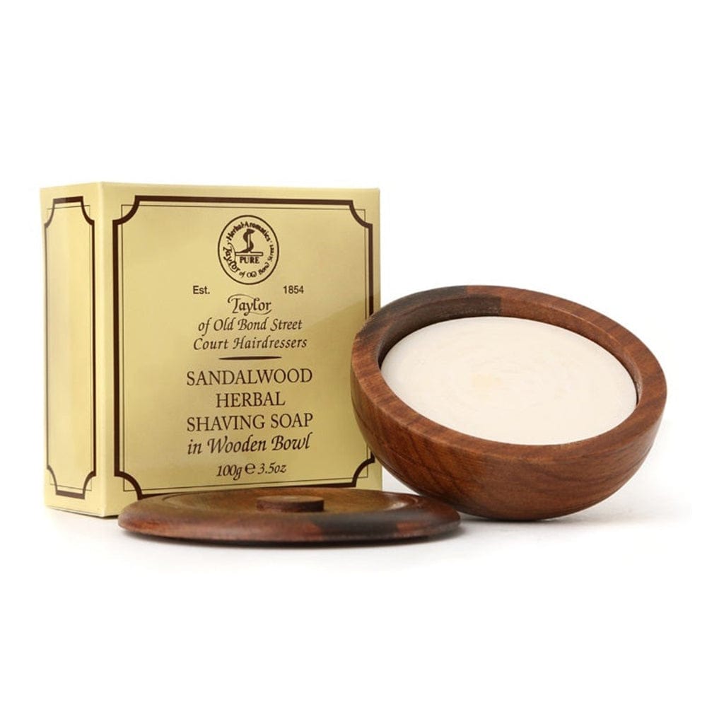 Taylor of Old Bond Street Sandalwood Shaving Soap in Wooden Bowl