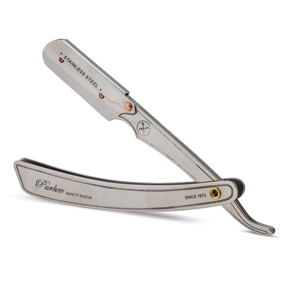 Parker SRX Heavy Duty Stainless Steel Handle Clip Type Barber Straight Razor